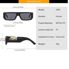 Leopard Decoration Square Frame Retro Sunglasses