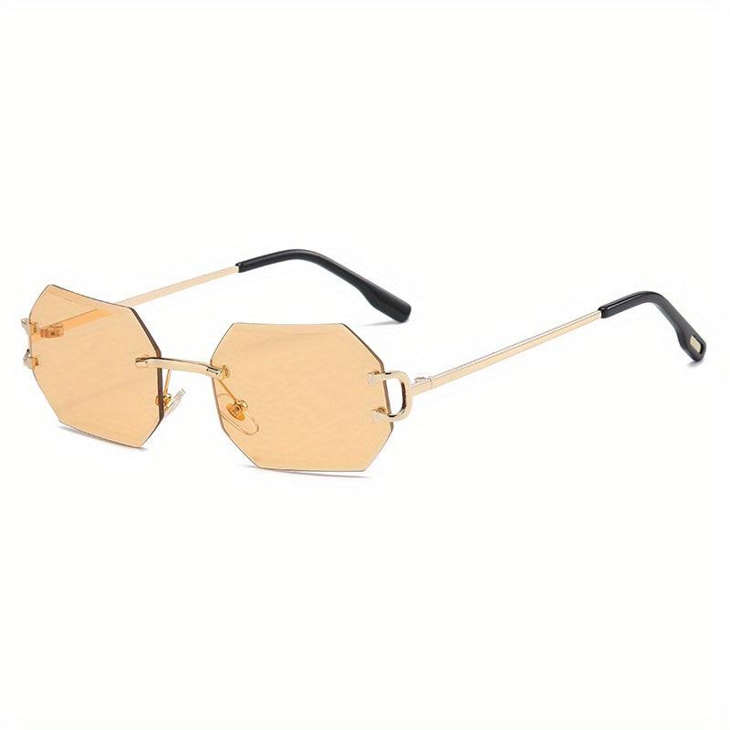 Men's Vintage Octagonal Sunglasses Gradient UV400 Rimless