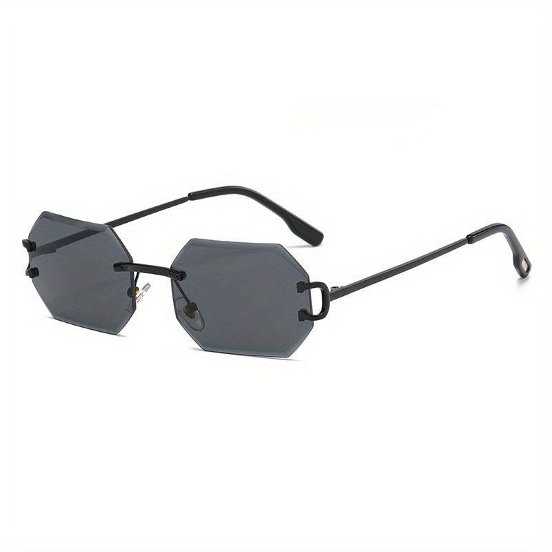 Men's Vintage Octagonal Sunglasses Gradient UV400 Rimless