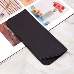 Unisex Portable Soft Leather Sunglasses Bag Red Cover