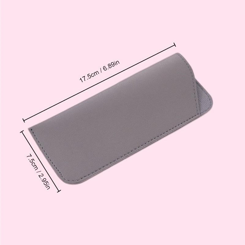 Unisex Portable Soft Leather Sunglasses Bag Red Cover