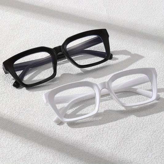 Men's Square Frame Anti Light Glasses with Rice Studs
