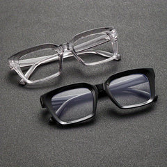Men's Square Frame Anti Light Glasses with Rice Studs