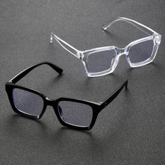 Men's Square Frame Anti Light Glasses with Rice Studs