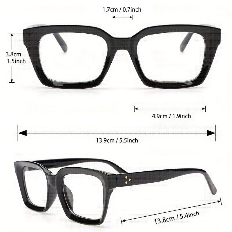 Men's Square Frame Anti Light Glasses with Rice Studs