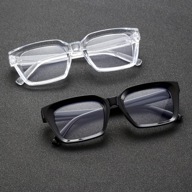 Men's Square Frame Anti Light Glasses with Rice Studs