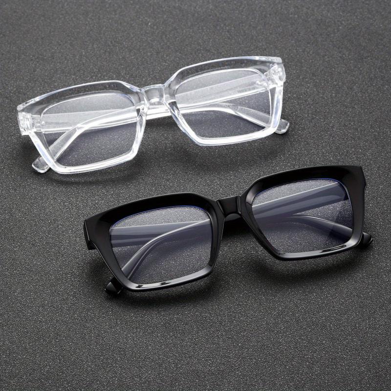 Men's Square Frame Anti Light Glasses with Rice Studs