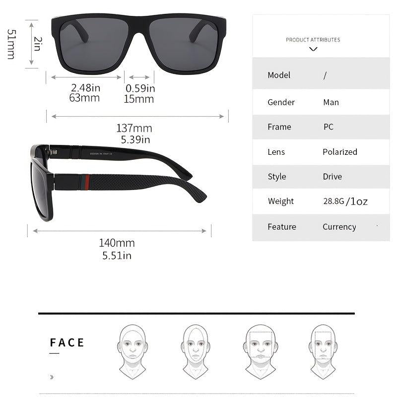 Men's Square Polarized Sunglasses