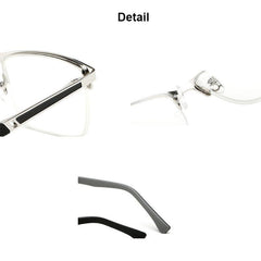 Men's Business Reading Glasses Half Rim Light Blocking High Metal Frame Eyewear