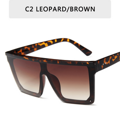 Vintage Flat Top Sunglasses Square Shades Gradient Sun Glasses