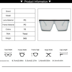 Vintage Flat Top Sunglasses Square Shades Gradient Sun Glasses