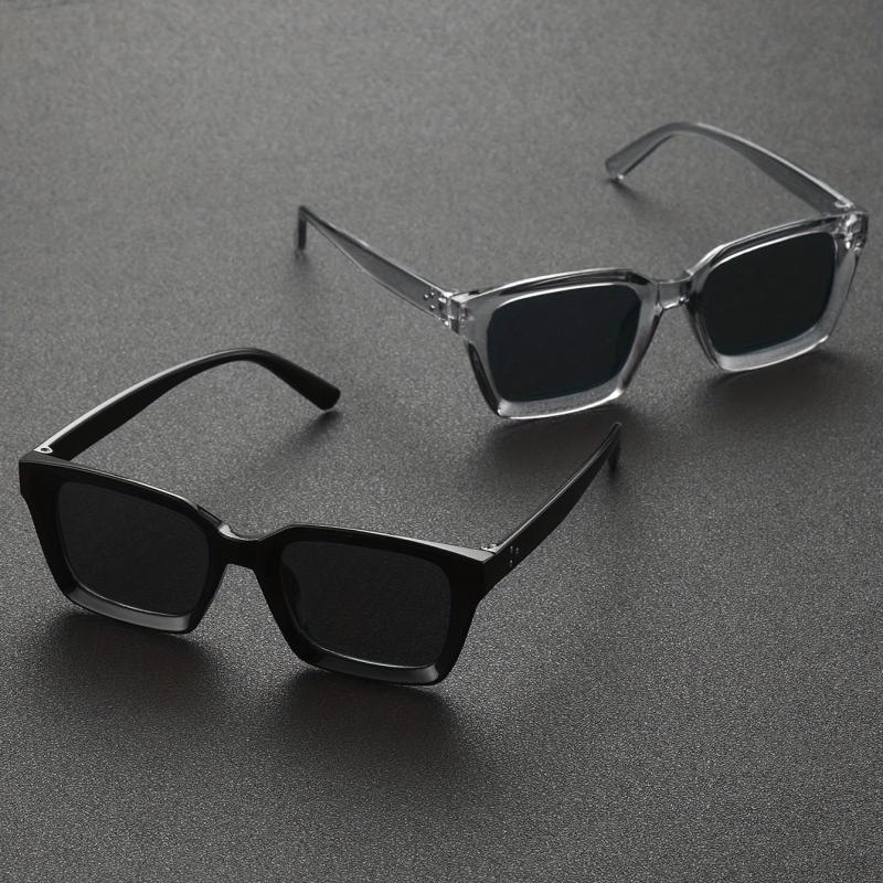 Men's Square Frame Sunglasses with Glasses Case