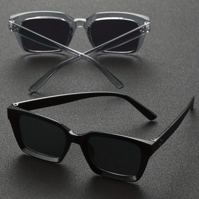 Men's Square Frame Sunglasses with Glasses Case