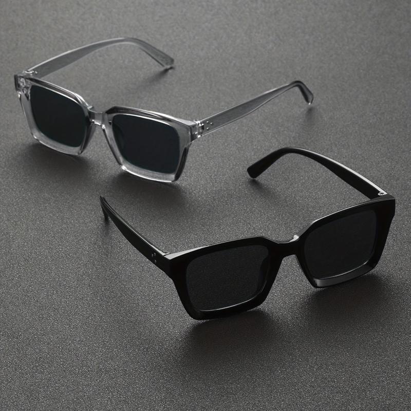 Men's Square Frame Sunglasses with Glasses Case