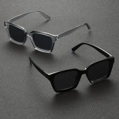 Men's Square Frame Sunglasses with Glasses Case