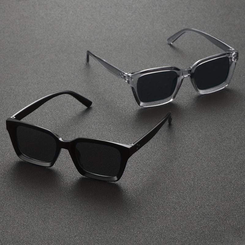Men's Square Frame Sunglasses with Glasses Case