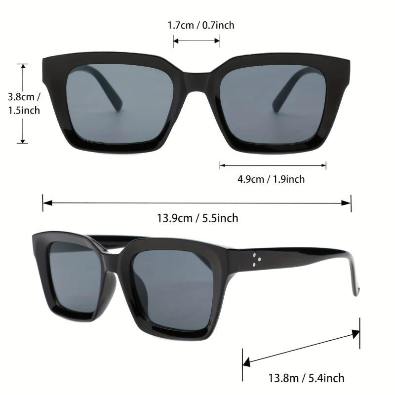 Men's Square Frame Sunglasses with Glasses Case