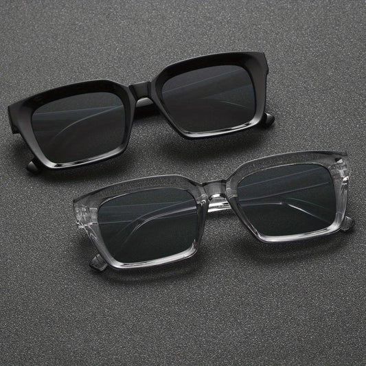 Men's Square Frame Sunglasses with Glasses Case