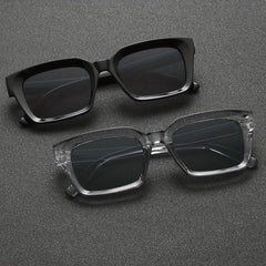 Men's Square Frame Sunglasses with Glasses Case