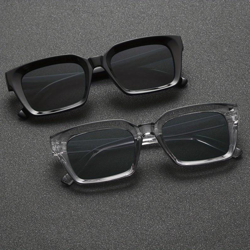 Men's Square Frame Sunglasses with Glasses Case