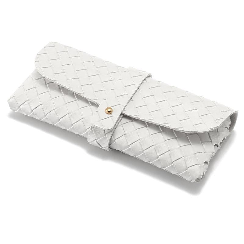 Soft Sunglasses Case with Belt Buckle Press - Braided Pattern Case