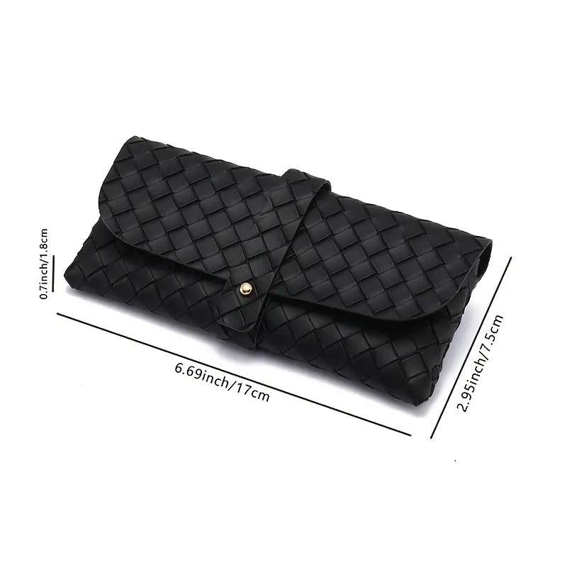 Soft Sunglasses Case with Belt Buckle Press - Braided Pattern Case