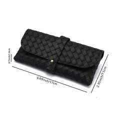 Soft Sunglasses Case with Belt Buckle Press - Braided Pattern Case