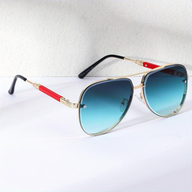 Men's Aviator PC Sunglasses Vintage Mixed Double Beam Glasses