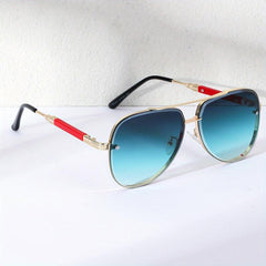 Men's Aviator PC Sunglasses Vintage Mixed Double Beam Glasses