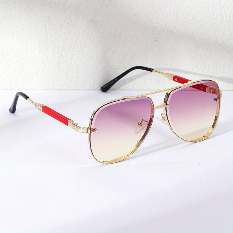 Men's Aviator PC Sunglasses Vintage Mixed Double Beam Glasses