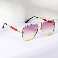 Men's Aviator PC Sunglasses Vintage Mixed Double Beam Glasses