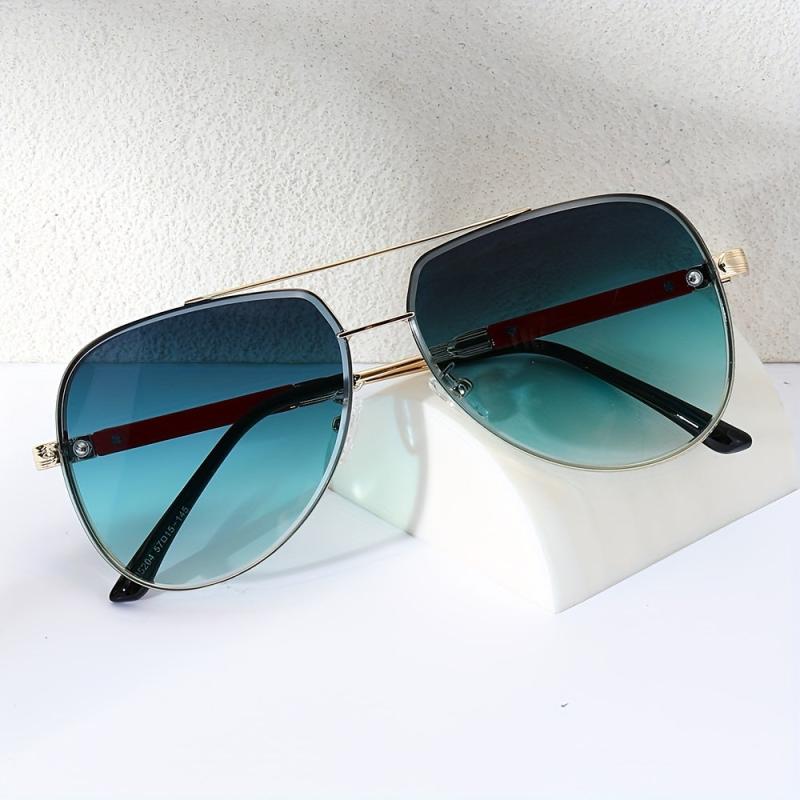 Men's Aviator PC Sunglasses Vintage Mixed Double Beam Glasses