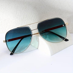 Men's Aviator PC Sunglasses Vintage Mixed Double Beam Glasses