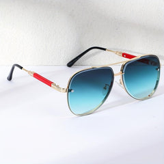 Men's Aviator PC Sunglasses Vintage Mixed Double Beam Glasses