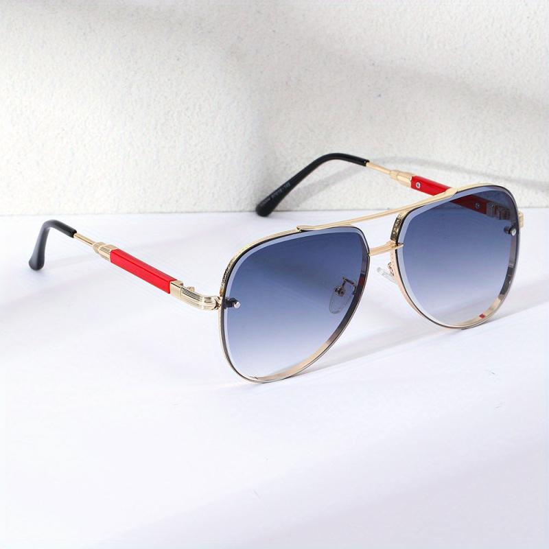 Men's Aviator PC Sunglasses Vintage Mixed Double Beam Glasses