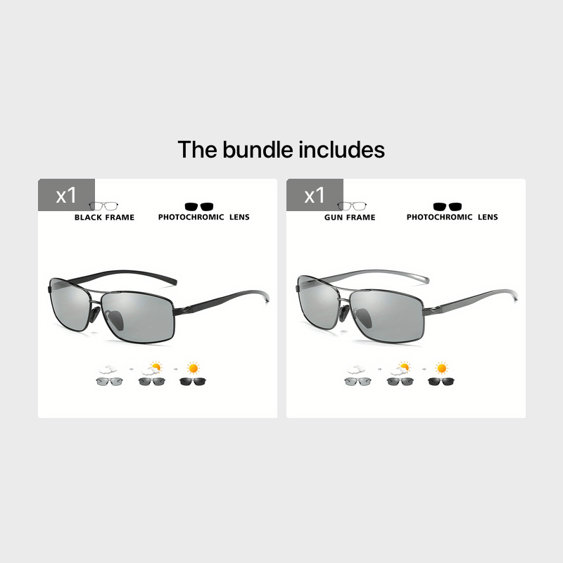 Polarized Photochromic Sunglasses for Men Women, Anti-glare Chameleon Glasses