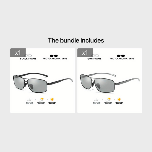 Polarized Photochromic Sunglasses for Men Women, Anti-glare Chameleon Glasses