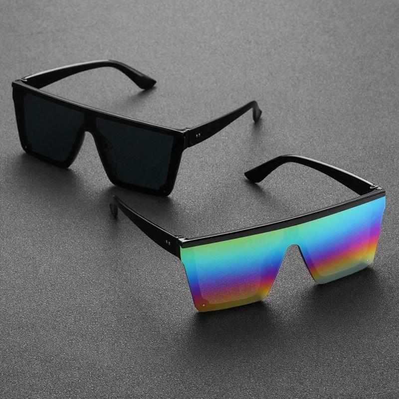 2 Pairs Square Frame Sunglasses Casual Eyewear With Case