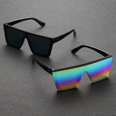 2 Pairs Square Frame Sunglasses Casual Eyewear With Case