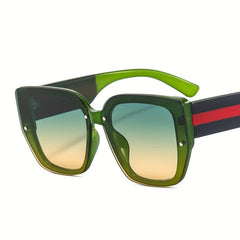 Outdoor Square Sunglasses With Leather Case
