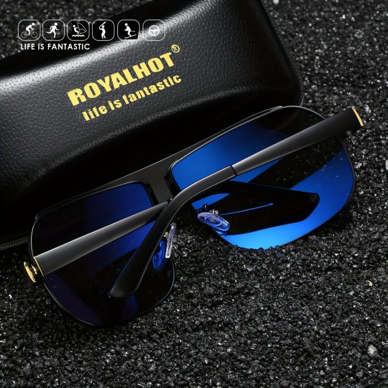 RoyalHot Polarized Alloy Square Oversized Sunglasses Driving Sun Glasses