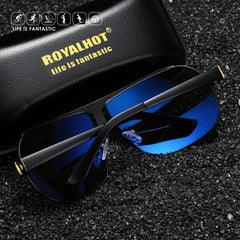 RoyalHot Polarized Alloy Square Oversized Sunglasses Driving Sun Glasses