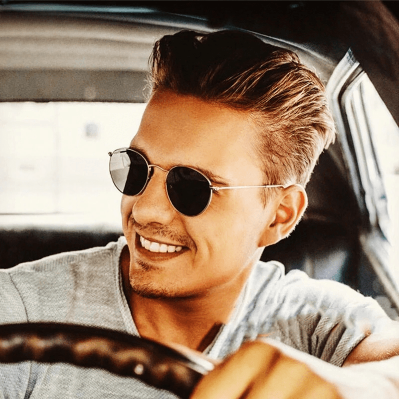 Men's Retro Sunglasses Round Frame Anti Light Vintage Mixed Sunglasses