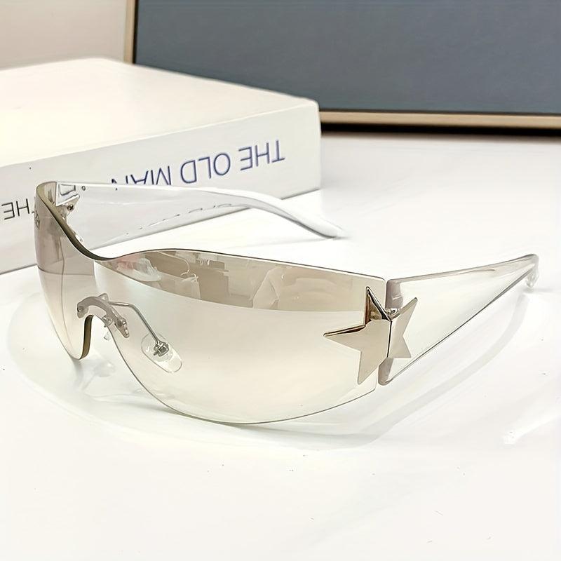 Frameless Sporty Sunglasses Y2K Shades Glasses for Men and Women