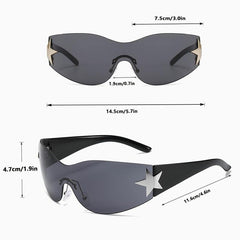 Frameless Sporty Sunglasses Y2K Shades Glasses for Men and Women