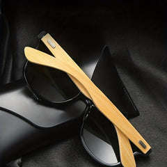 Classic Aviator Sunglasses UV Protection Retro Style Wooden Sunglasses