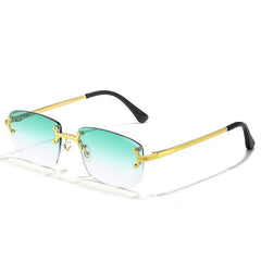 Rimless Trimmed Sunglasses Men's Metal Gradient Sun Glasses