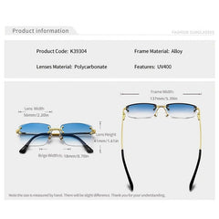Rimless Trimmed Sunglasses Men's Metal Gradient Sun Glasses