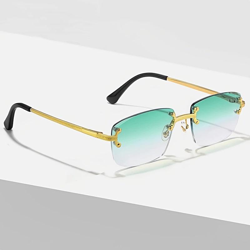 Rimless Trimmed Sunglasses Men's Metal Gradient Sun Glasses