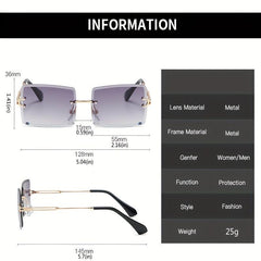 Gradient Colored Square Sunglasses Retro Style